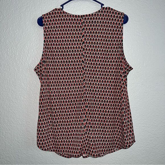 Ann Taylor Womens V-Neck Sleeveless Relaxed Fit Knitted Blouse Top Orange Large - Picture 4 of 8